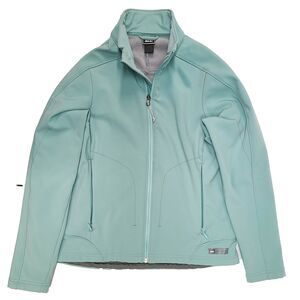 REI Women's Light Teal Blue Full Zip Softshell Fleece Lined Jacket Small